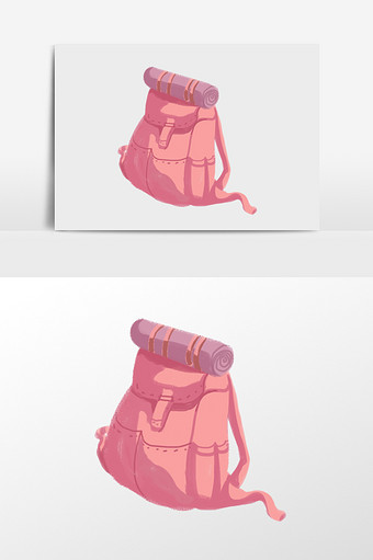 粉色书包插画元素图片