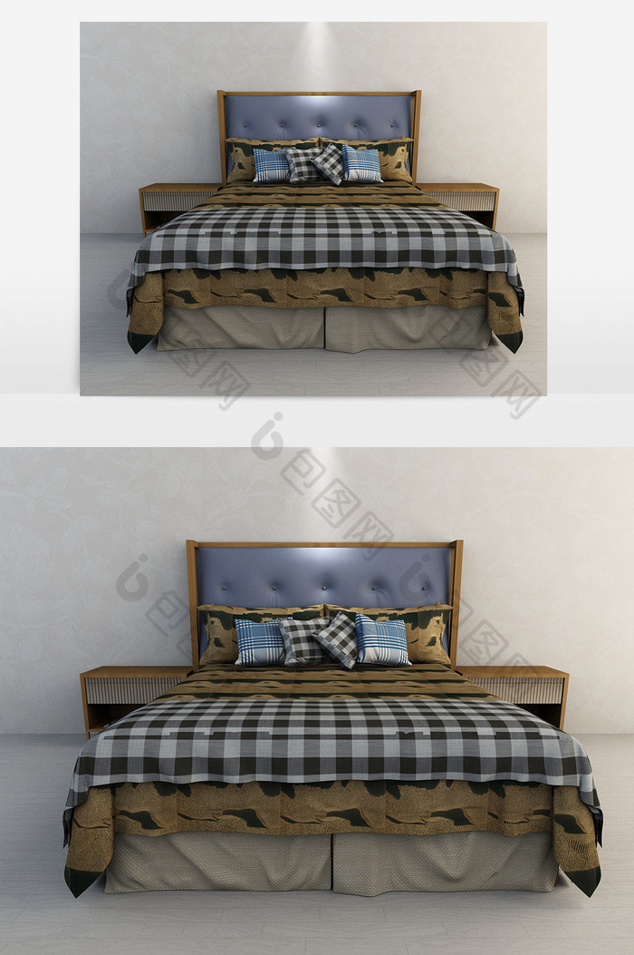北欧简约模型风格双人床