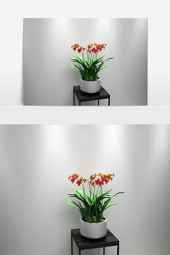 室内鲜花模型景观3D模型图片