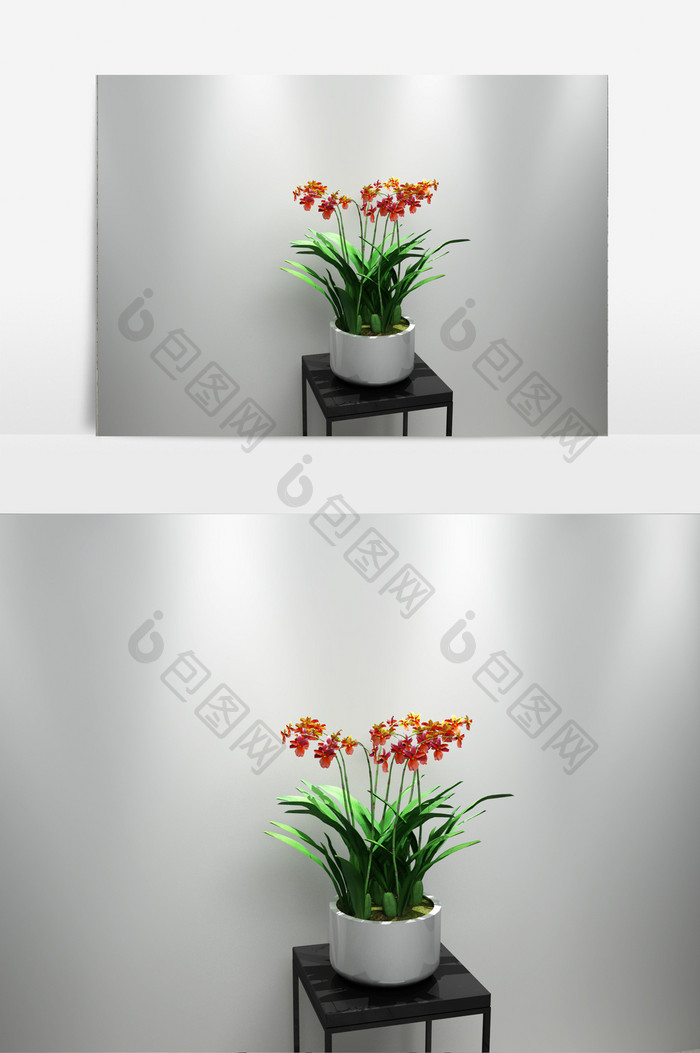 室内鲜花模型景观3D模型