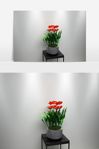 园艺鲜花植物景观3D模型图片