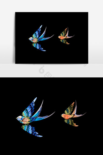 手绘燕子设计元素图片