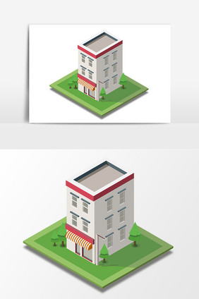 2.5D元素卡通住宅楼设计