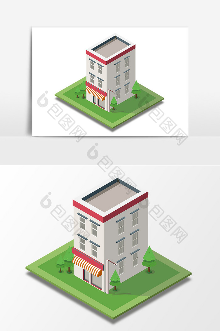 2.5D元素卡通住宅楼设计