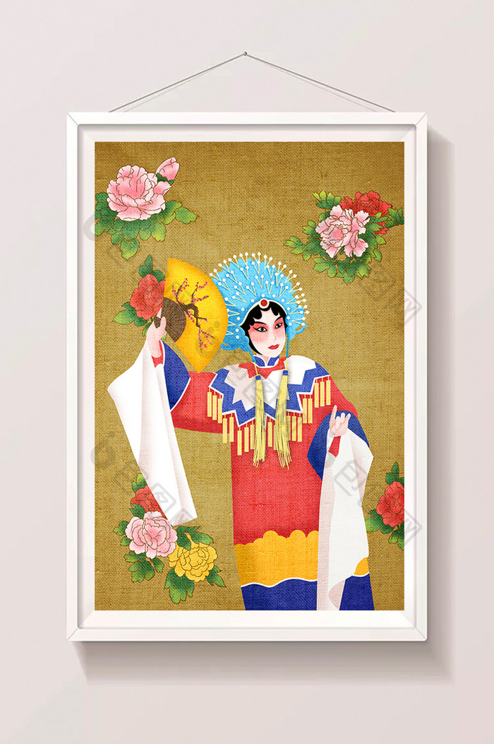 复古中国风传统文化戏曲插画