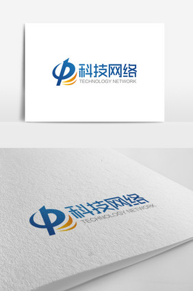 时尚大气P字母科技网络logo标志