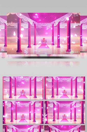 粉色色调婚礼爱情殿堂led背景视频素材图片