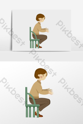 坐椅子上的妈妈插画