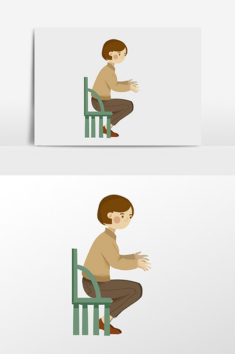 坐椅子上的妈妈插画元素图片