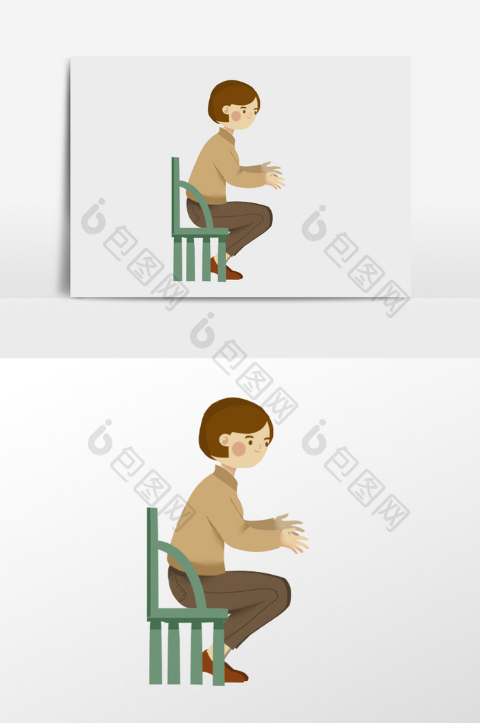 坐椅子上的妈妈插画元素