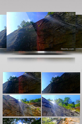 悬崖峭壁流水高清实拍图片