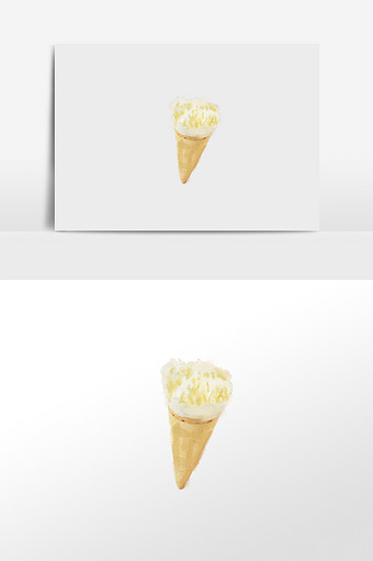 水彩手绘元素奶油味雪糕桶图片
