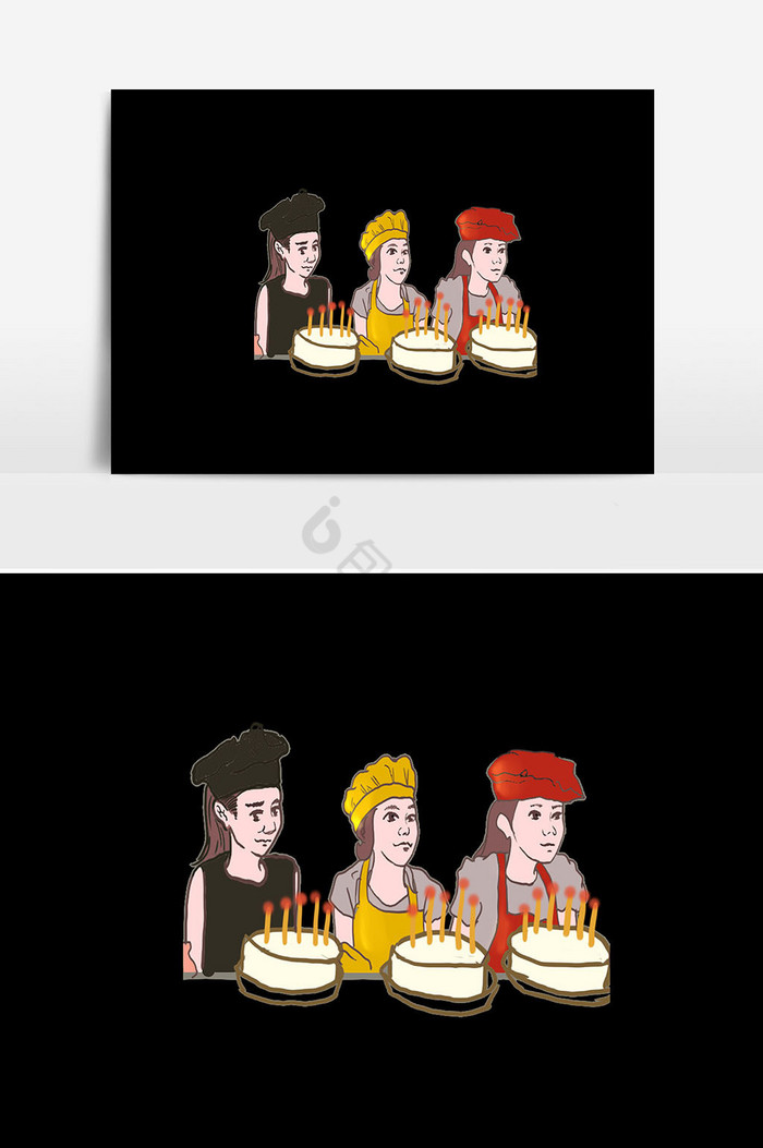 食物蛋糕插画图片