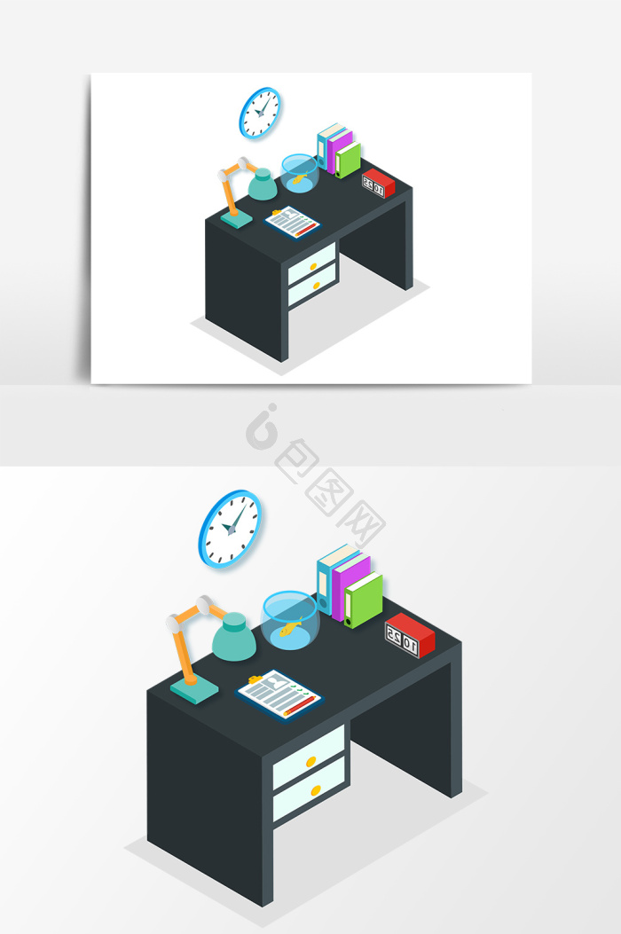 书桌插画图片下载-包图网