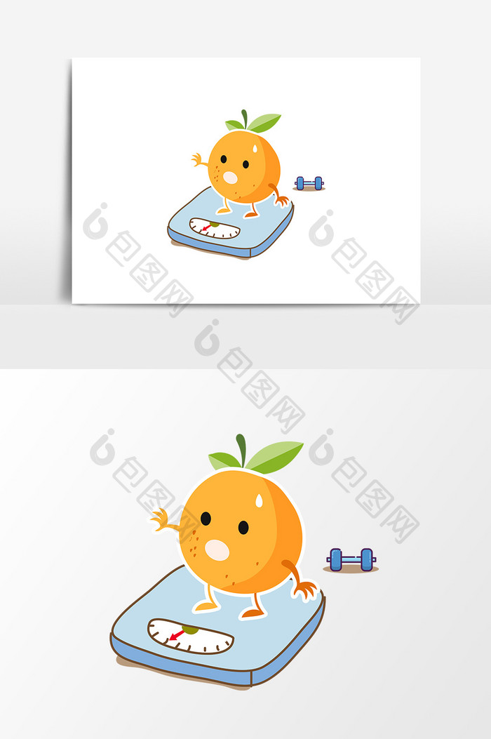 水果摊小精灵橙子设计元素