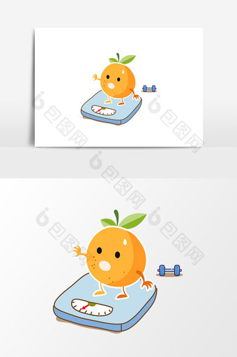 水果摊小精灵橙子设计元素图片