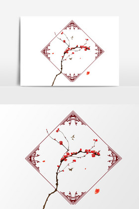 花边花纹梅花图片