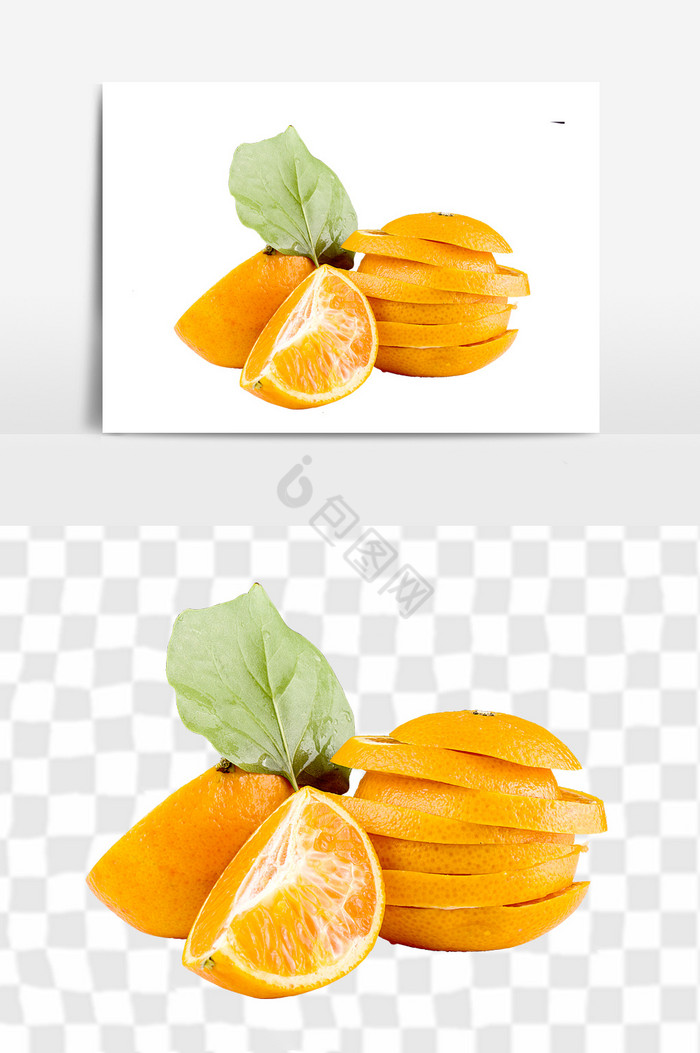 新鲜切开橙子图片