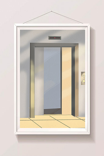 水彩手绘电梯图片下载