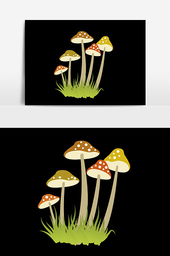 手绘卡通蘑菇素材图片