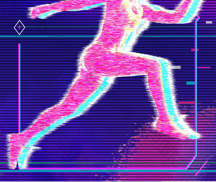 紫色跑步全民健身日手机配图