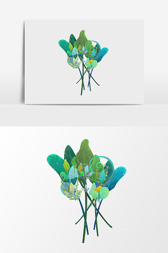 水彩装饰花卉植物叶子图片