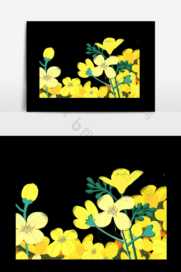 黄色花卉花丛素材
