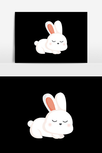 白色免扣卡通小兔子图片