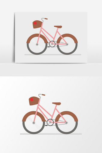 免扣自行车手绘素材图片