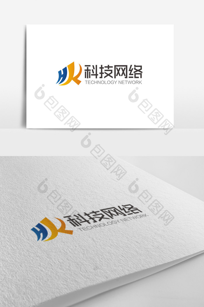 时尚大气HK字母科技网络logo标志