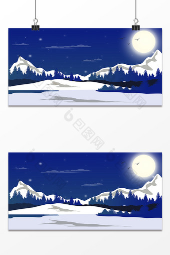 冬季雪山设计背景图片