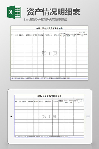 单位资产情况明细表图片