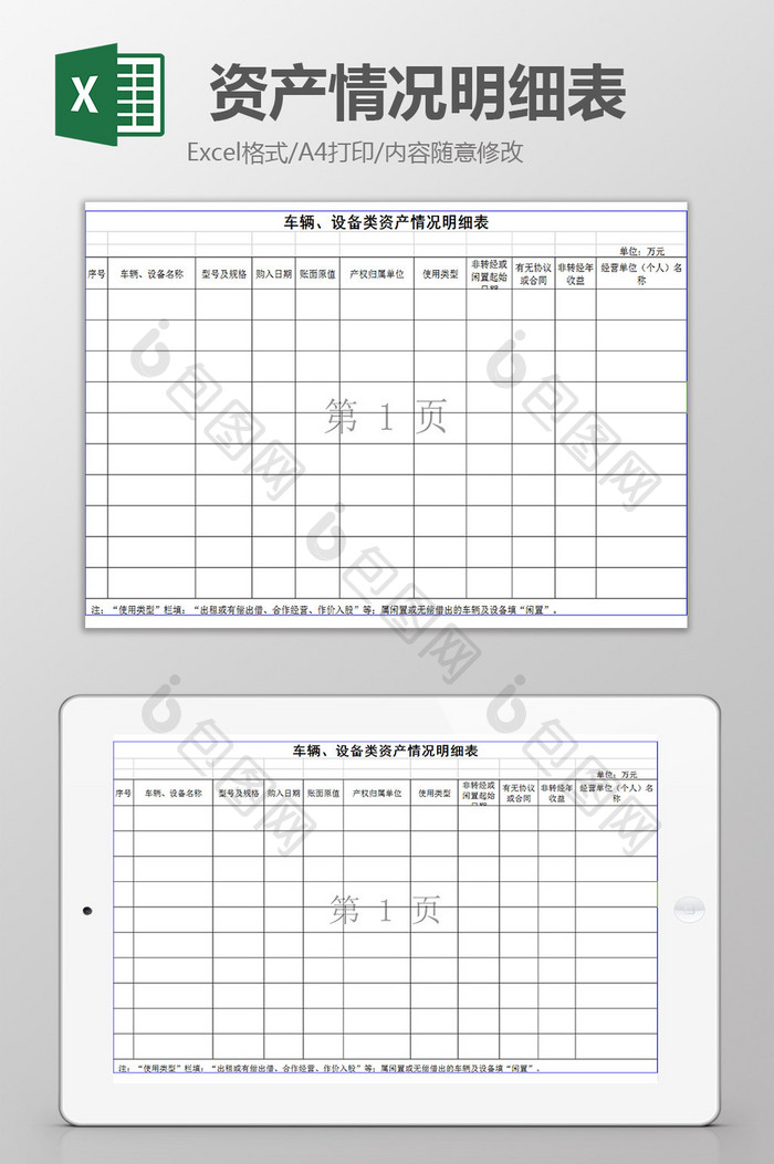 单位资产情况明细表