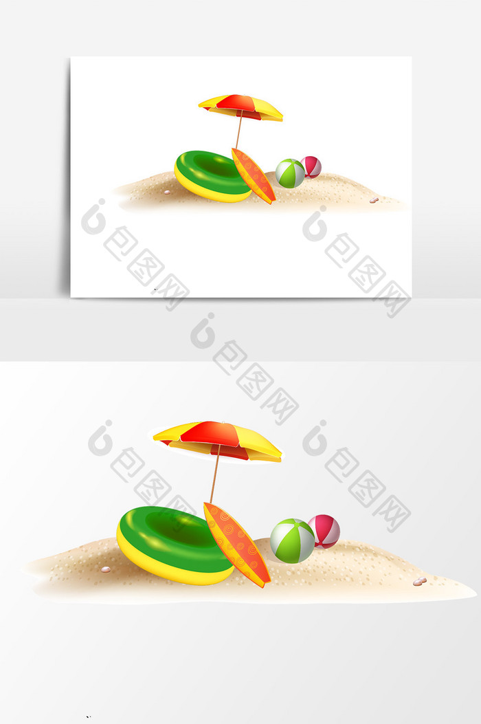 沙滩太阳伞设计元素