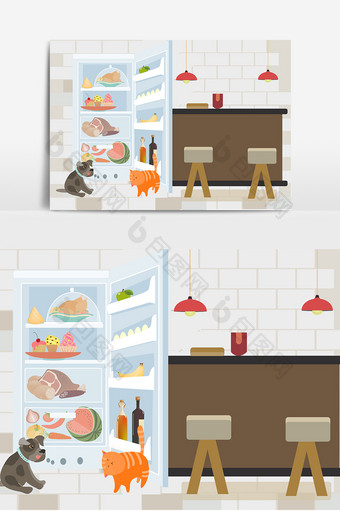 冰箱食材设计元素图片