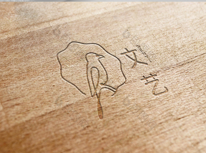 简单线条鸟文艺标志logo设计