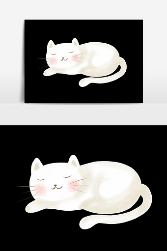 免扣白色睡觉小猫图片