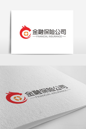 红橙大气时尚C字母金融保险logo标志