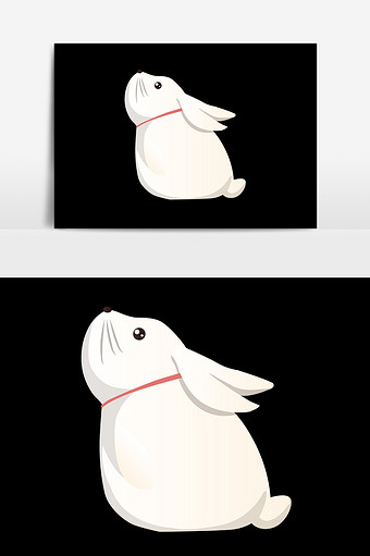 小白兔可爱卡通素材图片