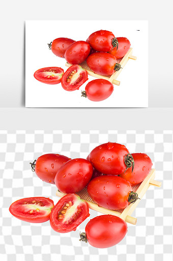 新鲜小西红柿元素图片