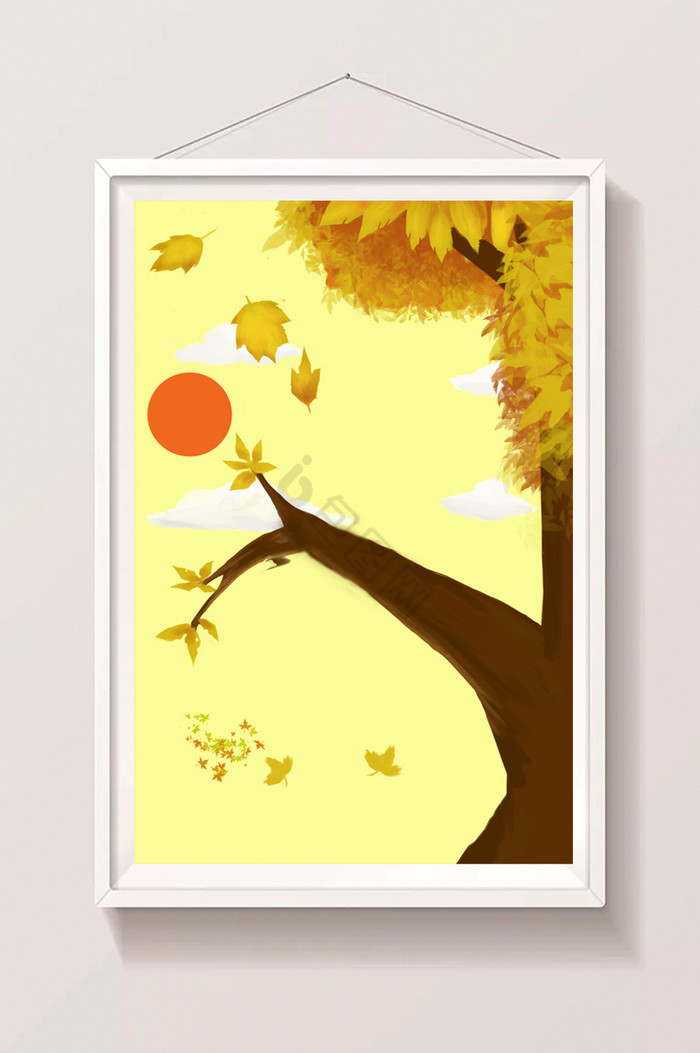 秋季落叶插画图片