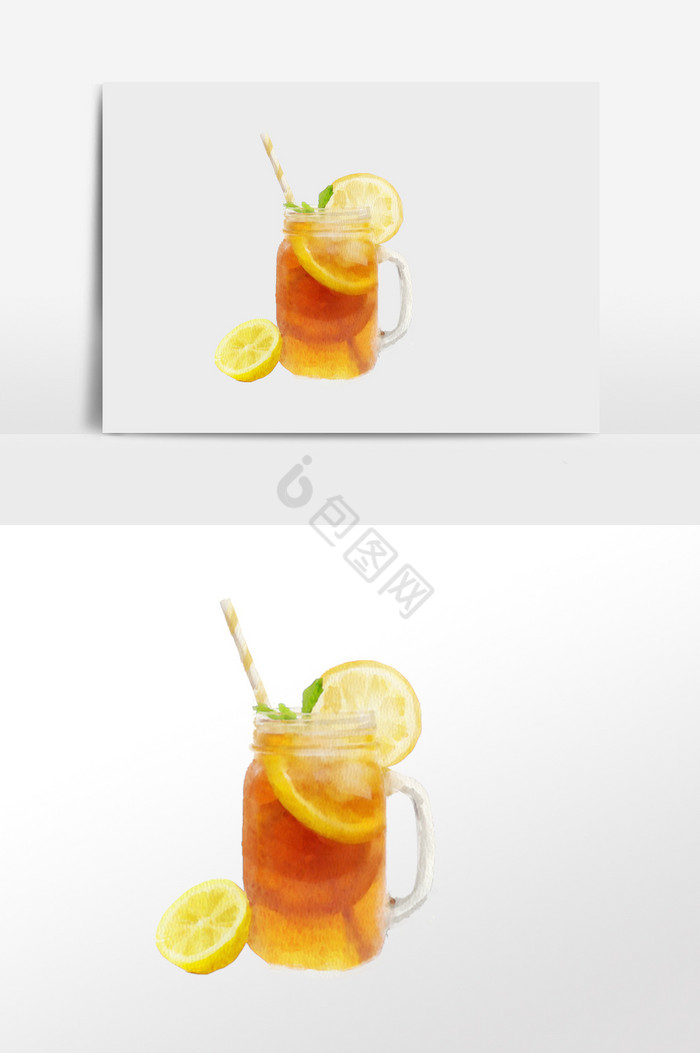 冰柠檬红茶冰饮图片