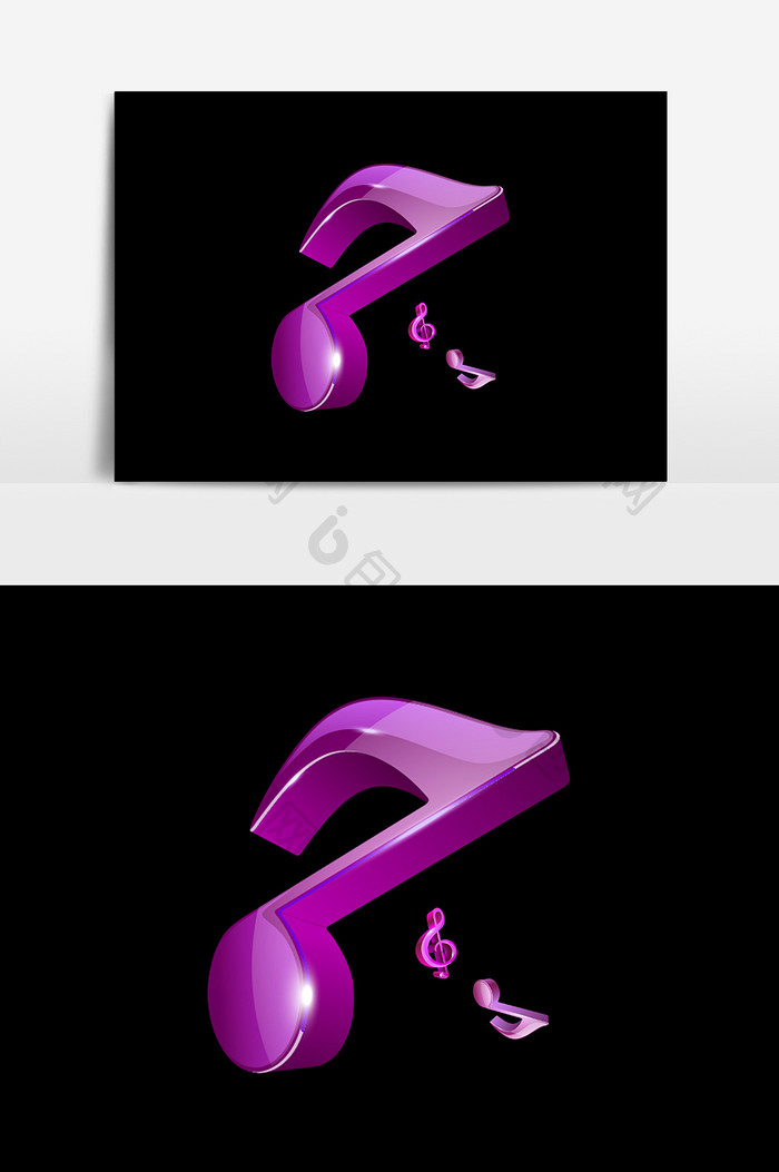 紫色音乐符号设计元素