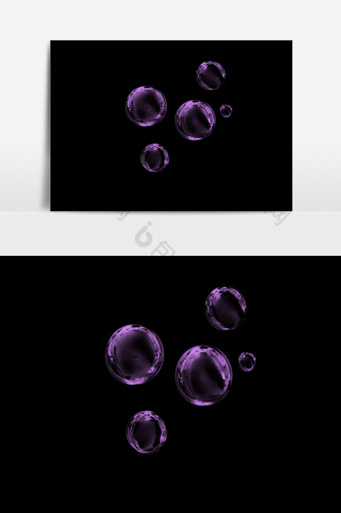 紫色透明气泡效果素材