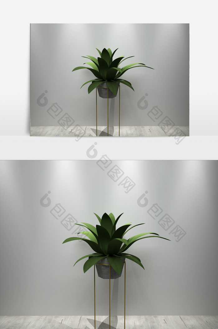 室内绿色装饰植物3D模型