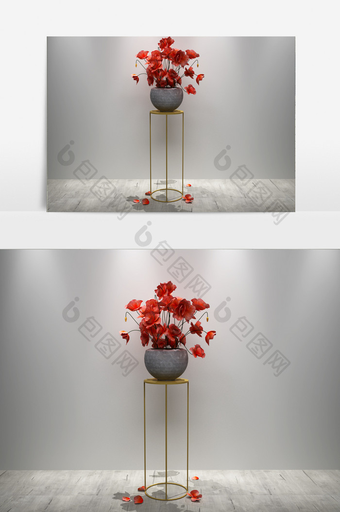 室内花卉装饰绿化植物3D模型