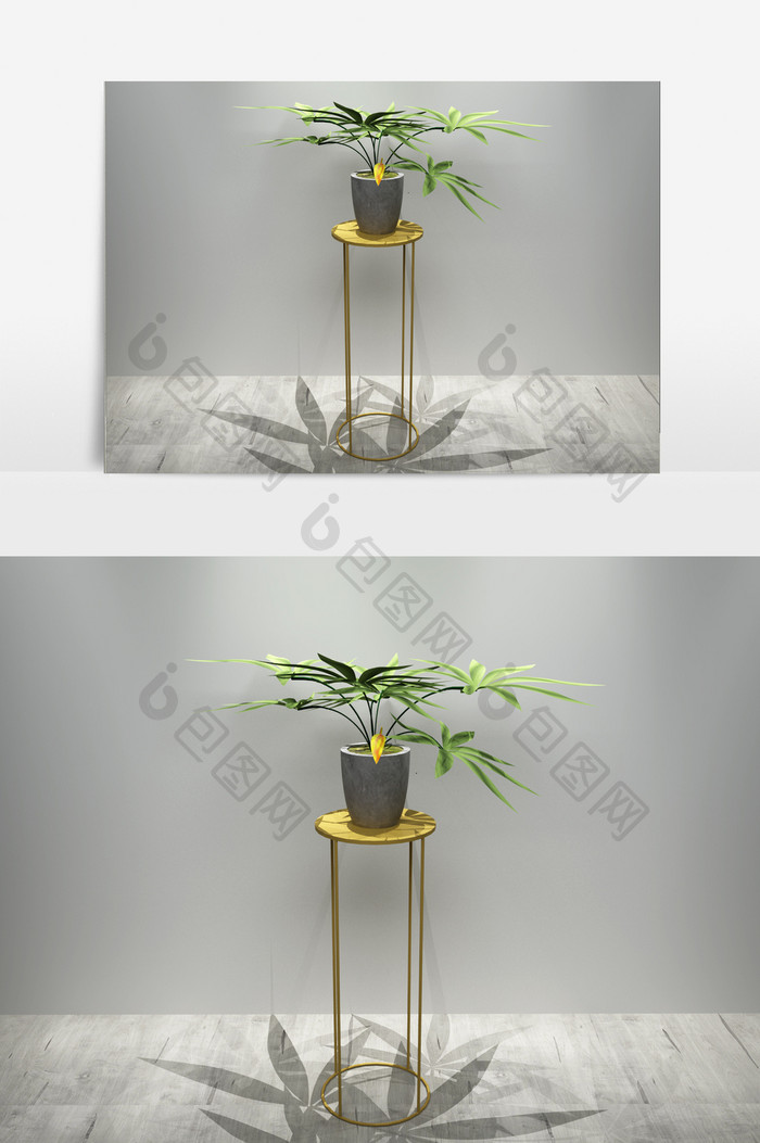 绿化装饰植物盆栽3D模型