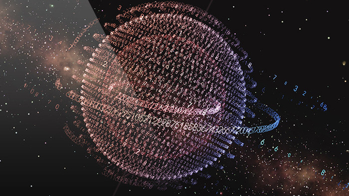 大气宇宙红蓝粒子数据星球logo演绎