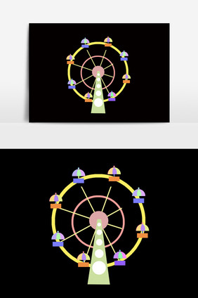 卡通可爱摩天轮素材