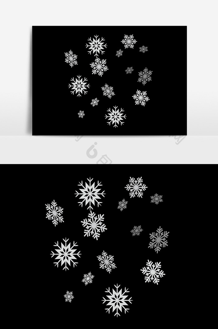 冬天雪花装饰图案元素